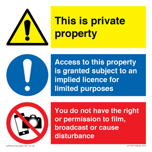 This is private property - No implied license - You do not have the right to film
